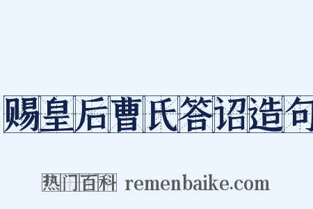 赐皇后曹氏答诏造句是什么意思的图片